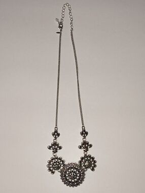 Silver Floral Bib Necklace - Women Jewelry